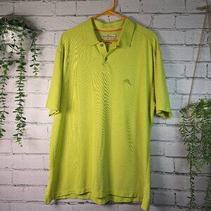 TOMMY BAHAMA APPLE GREEN MENS POLO EUC SIZE XL